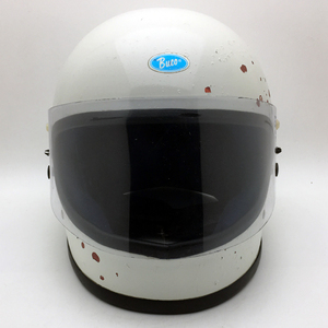 送料無料 純正シールド付 BUCO BLUE LINE SUPREME WHITE 58cm/ブコ白ビンテージヘルメットチョッパーハーレーgtracerレーサー族ヘル暴走族