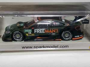 新品 1/43 スパーク SPARK メルセデス ベンツ Cクラス クーペ AMG FREE MAN’s WORLD 2014 DTM No.12 ドライバー：Robert Wickens