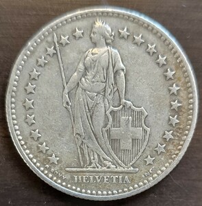 2FRANCS フラン銀貨 スイス Switzerland 1931年 真贋保証 1円スタート KM#21