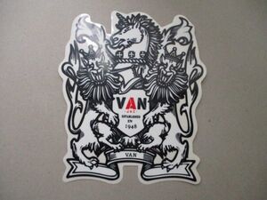 80s VAN JAC ヴァンヂャケットStickerステッカー/当時物デカール向かい獅子ヴァン シールIVYアイビールック当時物アイビー紺ブレ S78