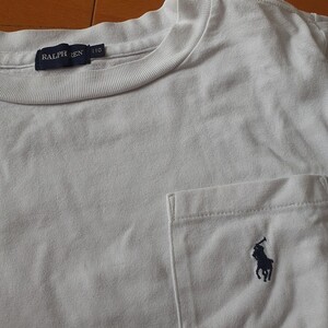 半袖 Tシャツ110 RALPH LAUREN　キッズ　白　ホワイト　ナイガイ　日本製　綿100 　ワンポイント　シンプル