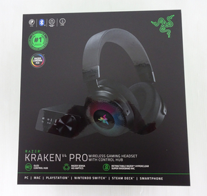 未開封品!! RAZER レイザー KRAKEN V4 PRO ワイヤレスヘッドホン OLEDコントロールハブ付