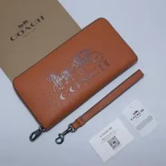 新品　COACH　コーチ　エンボス　ホース&キャリッジロゴ　ブラウン　長財布