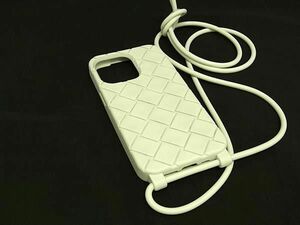 ■極美品■BOTTEGA VENETA ボッテガヴェネタ イントレチャート シリコン iPhone15pro対応 アイフォン スマホケース ホワイト系 FE3128