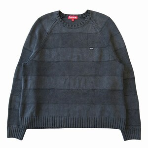 美品 23SS シュプリーム SUPREME Small Box Stripe Sweater スモール ボックスロゴ ストライプ セーター ニット カットソー 長袖 L