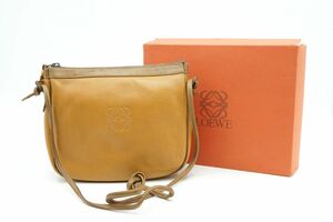 1円〜 ロエベ ヴィンテージ アナグラム ショルダーバッグ Unisex ナッパレザー キャメル ブラウン LOEWE 8552h