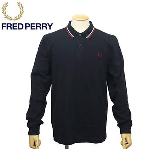 FRED PERRY (フレッドペリー) M3636 LONG SLEEVE TWIN TIPPED SHIRT 長袖 ティップライン ポロシャツ FP538 NVY／SWHT／B L