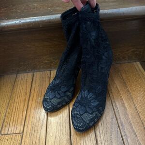 dolce&gabbana パンプス　レース　37.5 ブラック　黒