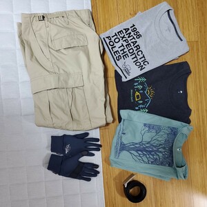 超美中古 モンベル 百鬼丸 Tシャツ, プロッパー カーゴパンツ, ポールワーズ Tシャツ 手袋,バナリパ ベルト Banana R mont-bell polewards 