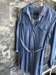 TRUE RELIGION デニムワンピース BLUE サイズLロングシャツ 