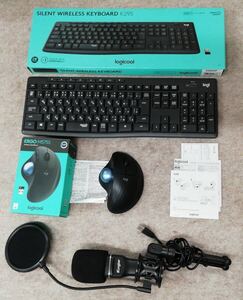 ○ logicool ロジクール サイレント ワイヤレス キーボード K295 ワイヤレス トラックボール M575S Kungber USB マイク まとめ 42-44