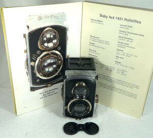 美品 最初期 Baby 4×4 Rolleiflex Carl ZeissTessar 6cm f2,8 1931年頃製造 純正キャップ付 完動品