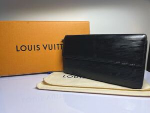 【正規品】 1円〜　LOUISVUITTON ルイヴィトン エピ ポルトフォイユ サラ カード入れ 小銭入れ付き　黒　メンズ　長財布