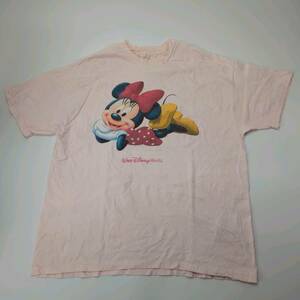 XL WALT DISNEY WORLD by Hanes Tシャツ ライトピンク ミニーマウス リユース ultramto