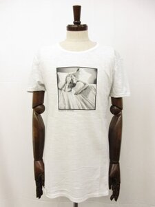 【ドルチェ＆ガッバーナ DOLCE & GABBANA】 綿×麻 薄手 プリント 半袖Tシャツ (メンズ) size44 白 JT-G8V16T / G7HT5-G 伊製 □33MT5467□