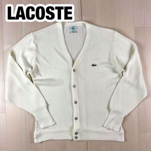 IZOD LACOSTE アイゾッドラコステ アクリル ニットカーディガン L ホワイト ワニ USA製 あいみょん