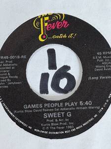 1983 カーティス・ブロウ作制作 SWEET G GAMES PEOPLE PLAY 2 VERSIONS 新品 Lost Boyz feat. Lovebug Starski