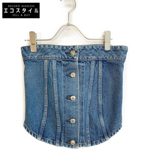 美品/24SS HYKE ハイク 17438-6901 DENIM STRAPLESS TOP デニム チューブトップ/ トップス 1 ウォッシュドブルー レディース