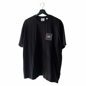 バーバリー BURBERRY LOGO APPLIQUE COTTON T-SHIRT ロゴ アップリケ 半袖 Tシャツ M 黒 8028943 ■ST ☆AA★ メンズ