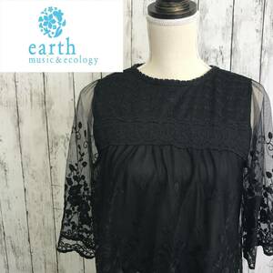 earth music&ecology★アースミュージックアンドエコロジー★総刺繍レースプルオーバー★サイズF　27-23