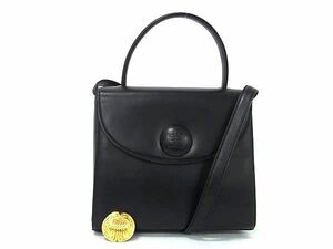 1円 ■美品■ GIVENCHY ジバンシィ レザー 2WAY ハンドバッグ ショルダー 斜め掛け 肩掛け レディース ブラック系 AY1717