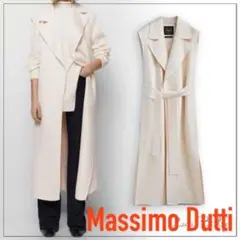 【美品】Massimo Dutti ベルト付ウールベスト　ジレ