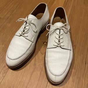 Crockett&Jones SHIPS別注　DURHAM Uチップシューズ　UK7.5E ホワイト　白　クロケット&ジョーンズ　シップス