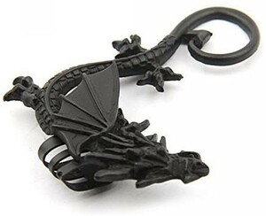 ☆ 片耳用 ドラゴン 龍 イヤー カフ フェイク ☆ ジュエリー クリップ 耳に挟む ピアス イヤリング メンズ アクセサリー 黒 z5