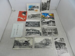 古い絵葉書　いろいろ　まとめて11枚+広告はがき　郵便はがき　昭和レトロ　大正　鉄道　汽車　建築物　イラスト　戦争