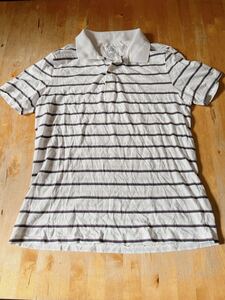 ★GAP★ギャップ＊ポロシャツ＊Ｔシャツ生地＊白ｘボーダー＊サイズＬ*ほぼ新品**