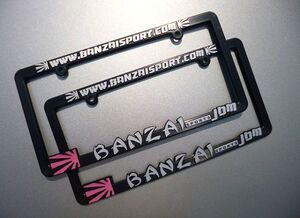 ２枚セット バンザイスポーツBANZAI SPORTS JDM パッションピンク 旭日旗 USサイズ　検 USDM Hellaflash スタンス ピンク