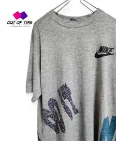 当時物90sNIKENIKE銀タグTシャツプリントロゴJUST DO ITグレー