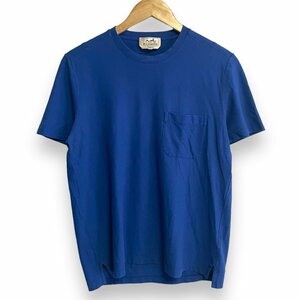 美品 HERMES エルメス 半袖 クルーネック Tシャツ カットソー XS ブルー