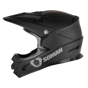オフロードヘルメット SOMAN M9 バイクヘルメット ダートバイク クロスカントリー ヘルメット 8色-マットブラック-サイズ：M