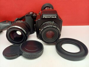 ■ PENTAX 645 中判フィルムカメラ ボディ smc PENTAX-A 645 75/2.8 55/2.8 レンズ 通電確認済 現状品 ペンタックス