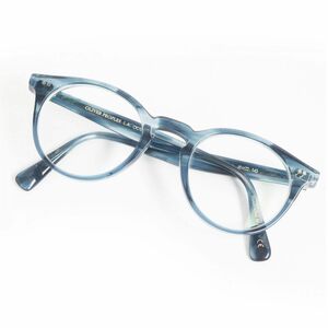 美品□OLIVER PEOPLES/オリバーピープルズ OV5459U Romare ロメア キーホールブリッジ メガネ/アイウェア ブルー 48□22-145 伊製 度入り