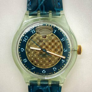 【未使用自宅保管品/K/TSS】未使用稼働品　スウォッチ　オートマチック　スケルトン　SWATCH AUTOMATIC　革ベルト　IM0619