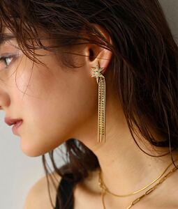 アデル ビジュー ADER. bijoux 2way ピアス スター フリンジ ゴールド アクセサリー イヤリング 