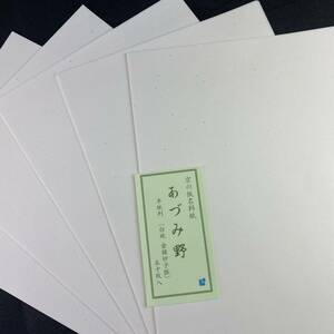 新料紙 あづみ野 50枚 半紙 仮名加工紙 細字　書道用紙 作品用紙 文房四宝 書道 中字 仮名文字 まとめ売り 書道半紙 美術 ペン字 毛筆 新品