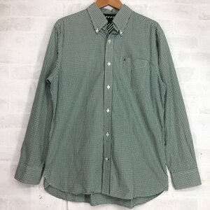 TOMMY HILFIGER トミーヒルフィガー ギンガムチェック コットン 長袖シャツ ボタンダウンシャツ SIZE:L グリーン/ホワイト MH632024062801