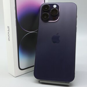 Apple iPhone14 Pro Max 128GB Deep Purple A2893 3L314J/A バッテリ100% ■SIMフリー★Joshin8553【1円開始・送料無料】