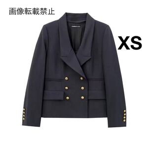 vintage ヴィンテージ レトロ ゴールドボタン ダブル ジャケット アウター XSサイズ レディース★ZARA 好きな方に★秋冬新作 新品未使用★