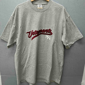 VETEMENTS ヴェトモン メンズ 半袖Tシャツ ベースボールロゴ MSS18TR37 オーバーサイズ グレー Sサイズ