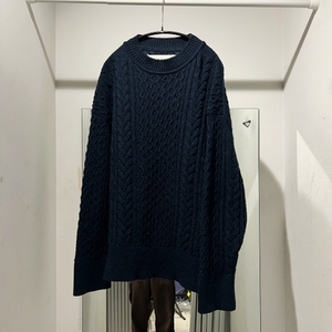 JIL SANDER+ ジルサンダープラス 19SS Wool Cable Knit ウールケーブルニット ネイビー size-XS JPPP752518 WPY20708【中目黒R10】