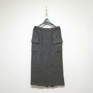 コムデギャルソン (M)　刺繍ニット　タイトスカート　グレー　robe de chambre comme des garcons　日本製　RK-S014　H11-133