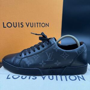 1円 【未使用級】 LOUIS VUITTON ルイヴィトン マッチアップライン モノグラム メンズ ローカット スニーカー シューズ 靴 ブラック 25cm位