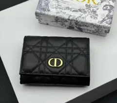 Dior 黒 レザー キルティング カードケース S5132