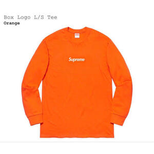 Supreme Box Logo L/S T ロンT サイズ L オレンジ 橙 シュプリーム 長袖 Tシャツ 国内正規品 stone island wtaps north face