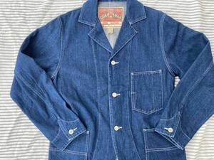 アメカジ古着クッシュマン ドレスカラーデニムカバーオールSサイズCUSHMAN DENIMデニムジャケットVINTAGE復刻ヴィンテージレプリカ