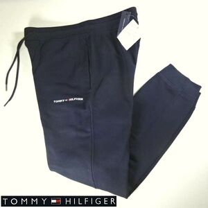 新品 トミー ヒルフィガー 定1.65万 ロゴ刺繍 スウェットパンツ ジョガーパンツ L 紺 TOMMY HILFIGER メンズ 男性 紳士用